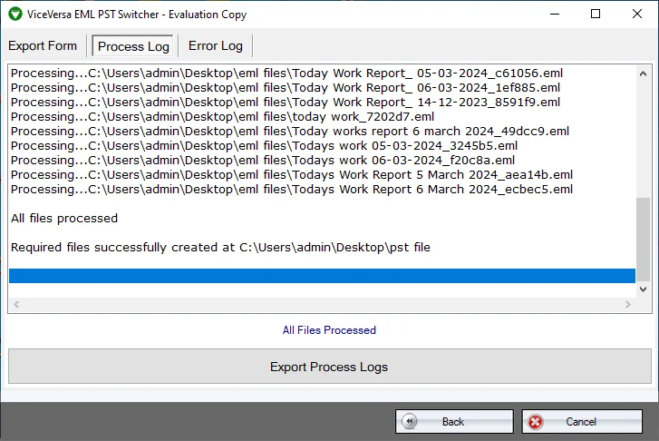 export logs