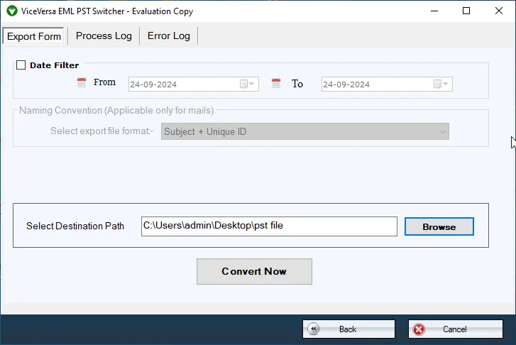 set output location