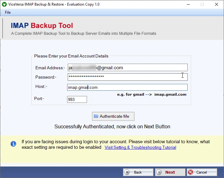 imap account login