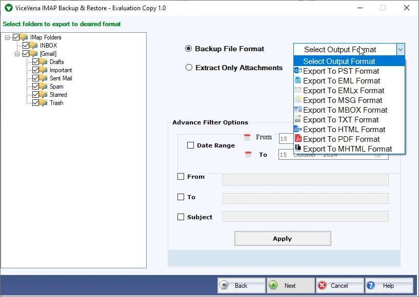 select output format