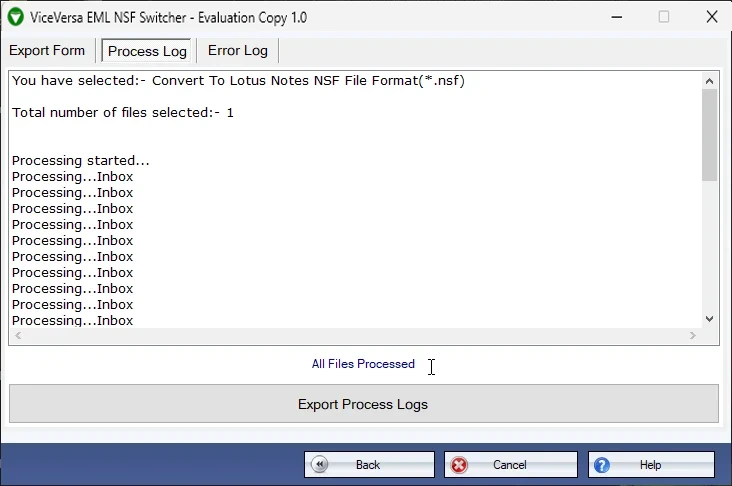 export logs