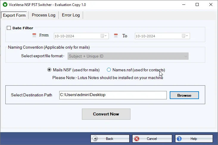 set output location