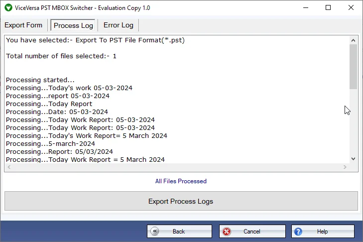 export log