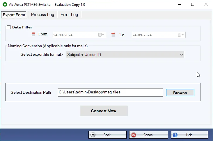 msg output location