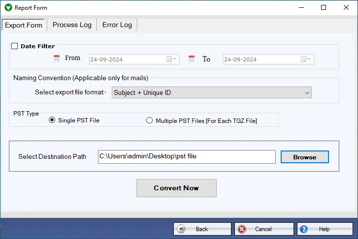 pst output location